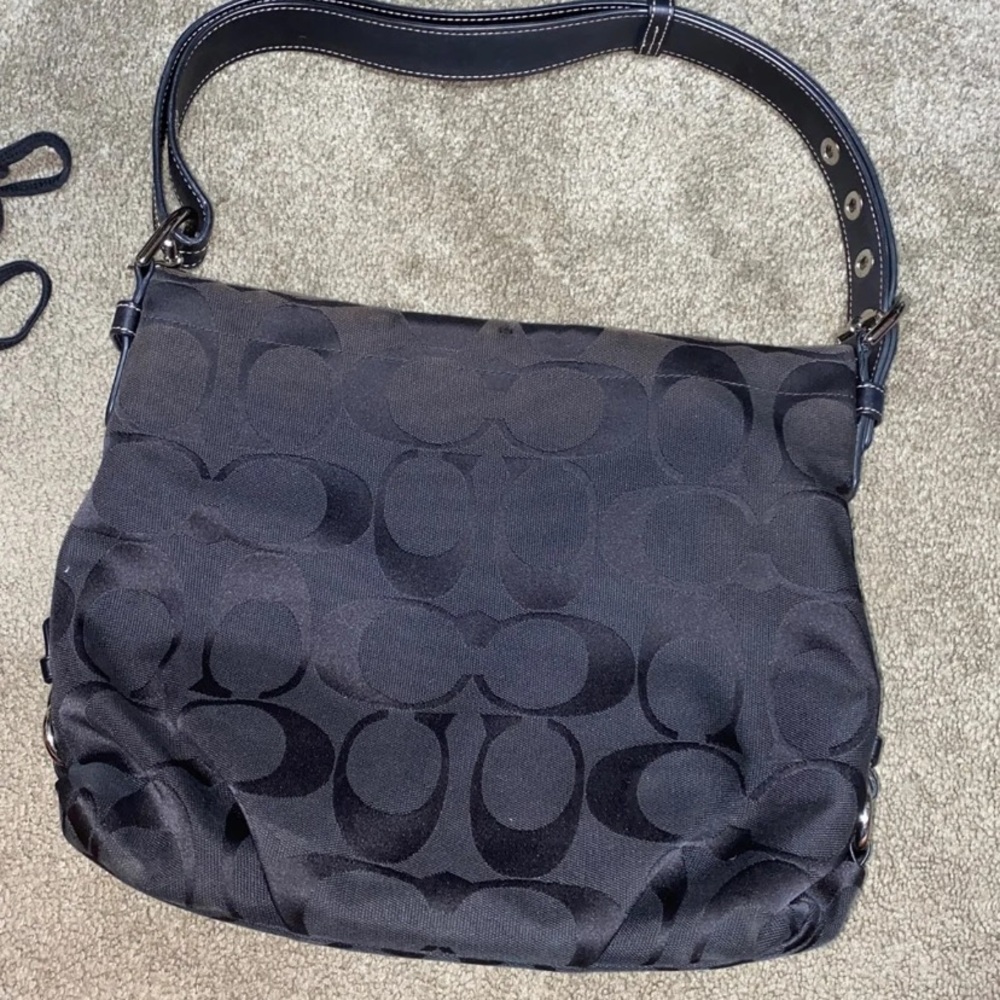 Black coach shoulder purse